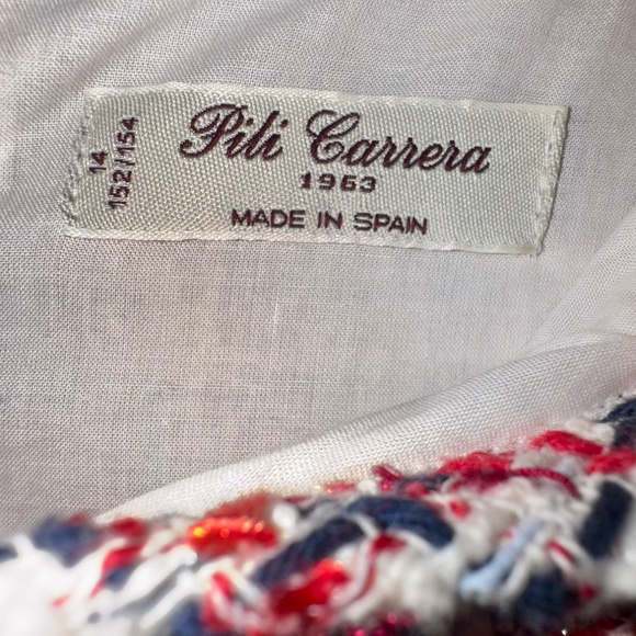 Pili Carrera red burgundy and blue wool dress size 14 - Picture 3 of 7